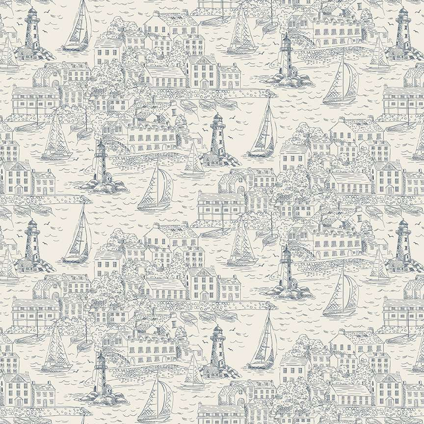 High Tide - Harbour View Cream - MU077 Makower UK