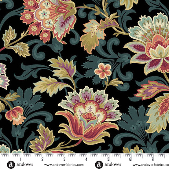 Dahlia by Laundry Basket Quilts A1372K Dusk Canterbury Andover Fabrics