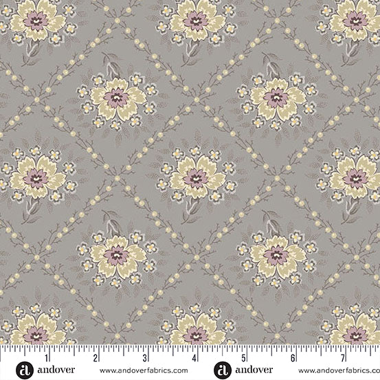 Wildflower Cottage by Renée Nanneman A1591C Dove Trellis Andover Fabrics