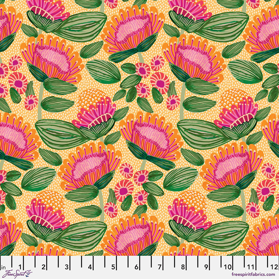 Paradise Blooms - Playful Proteas - Apricot PWKI001.APRICOT FreeSpirit Fabrics