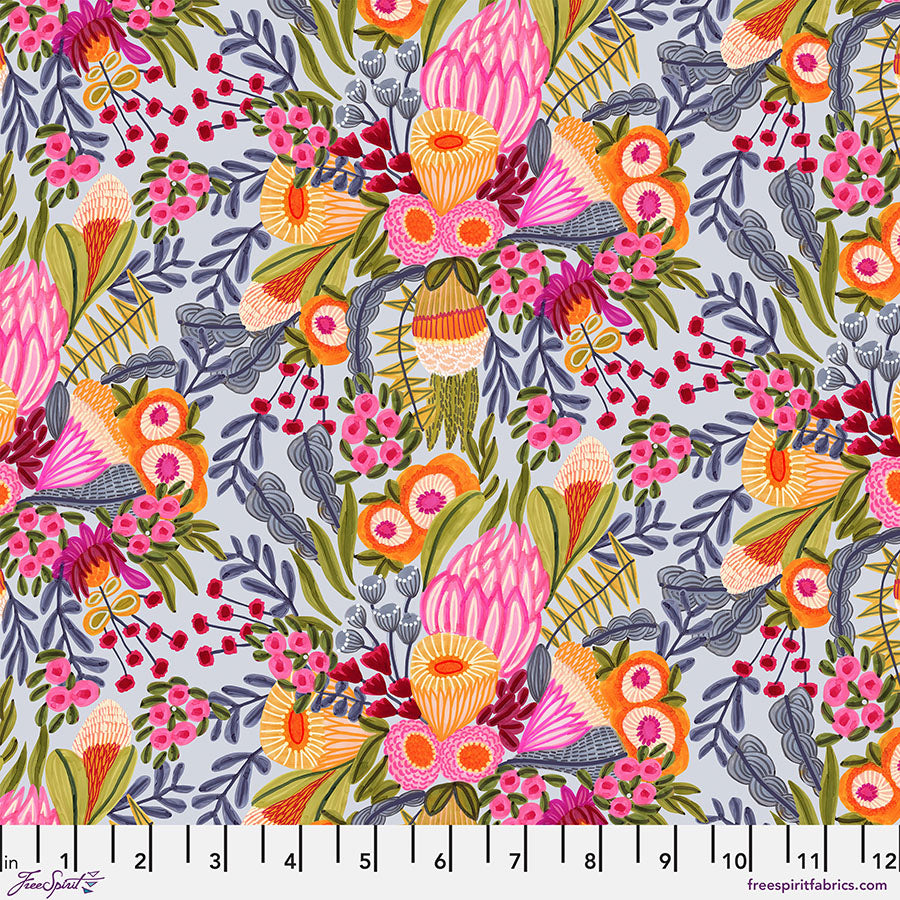 Paradise Blooms - Wild Blooms - Silver PWKI003.SILVER FreeSpirit Fabrics