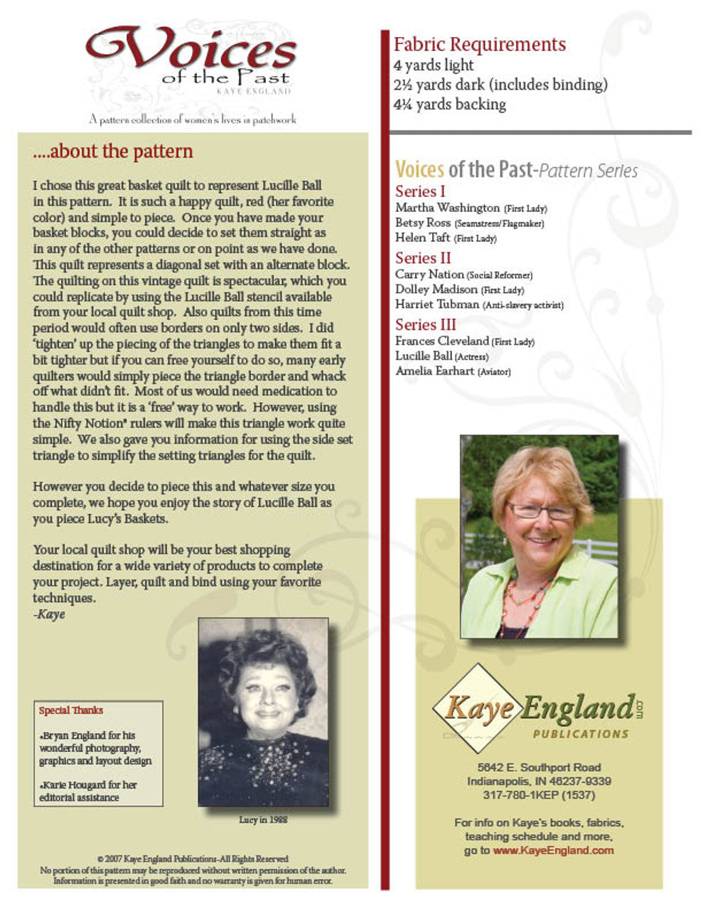 Kaye England Signature Voices of the Past Lucille Ball