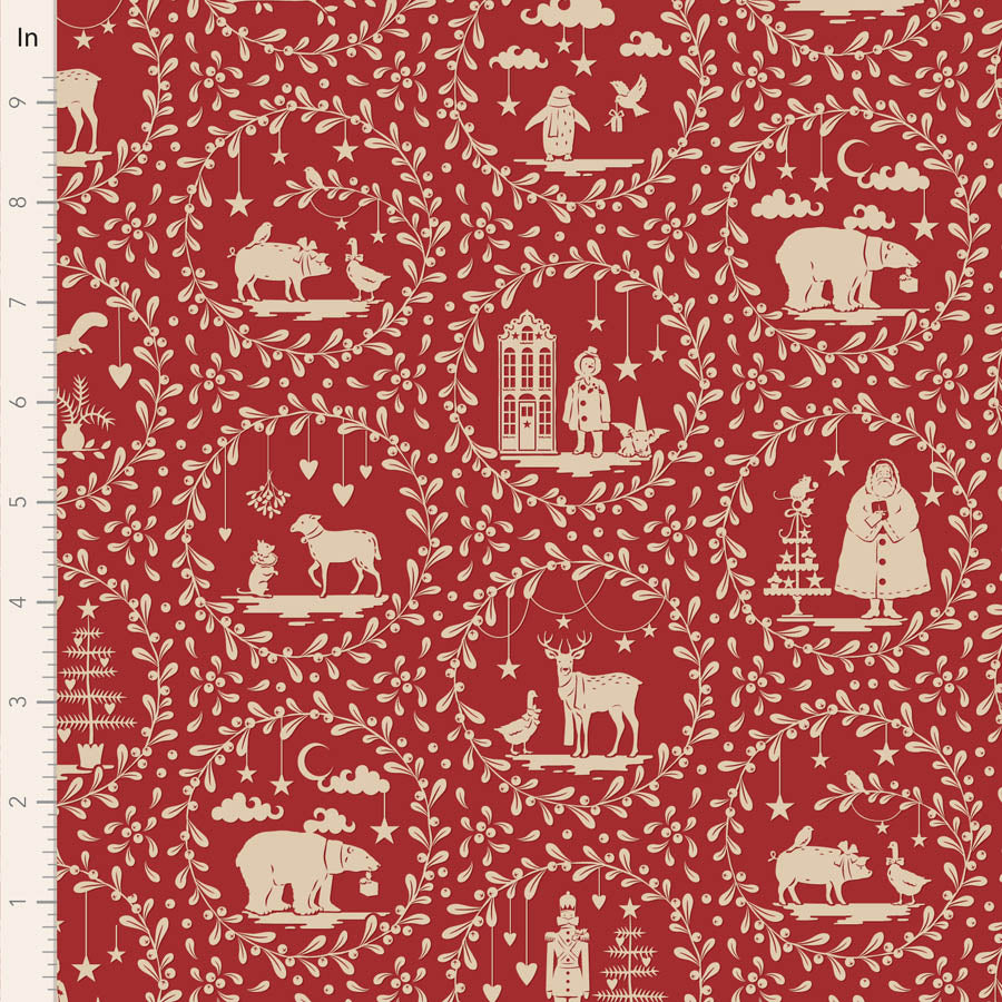 Tilda - Merry Little Christmas 100625 Paperscenes Burgundy