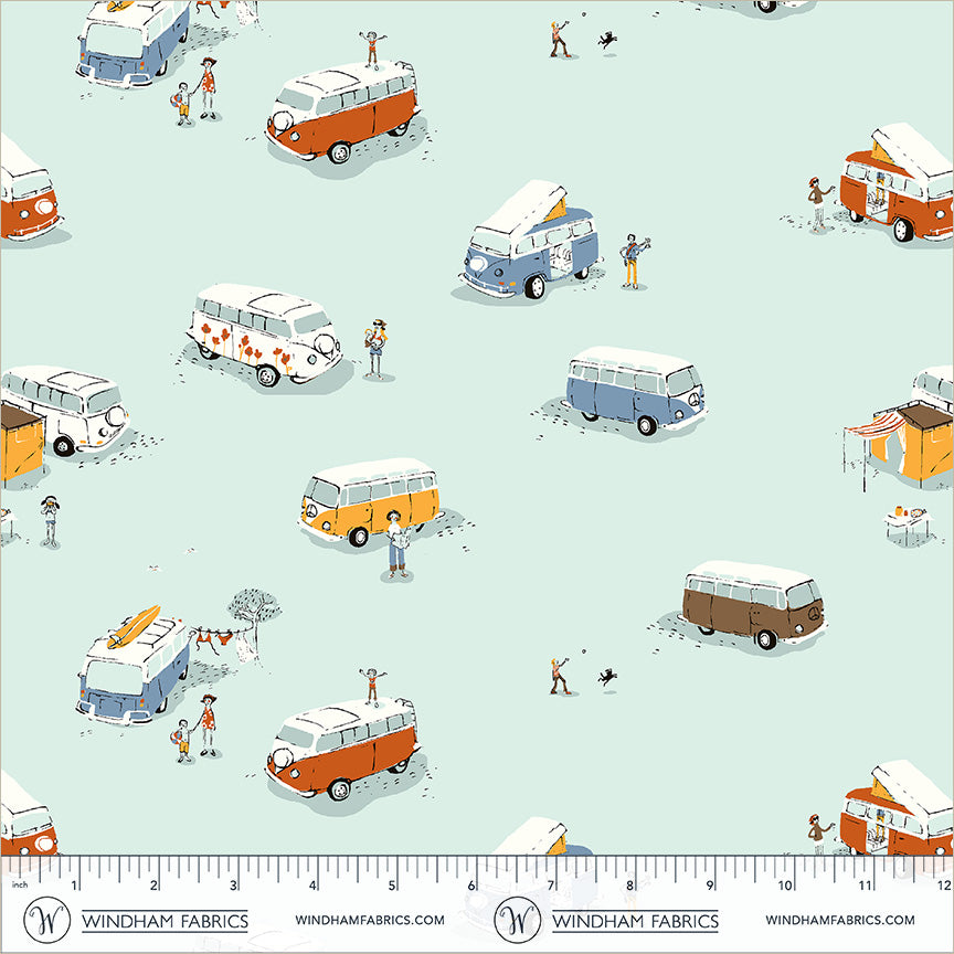 Heather Ross Favorites Bus 55211D-3 Aqua Windham Fabrics