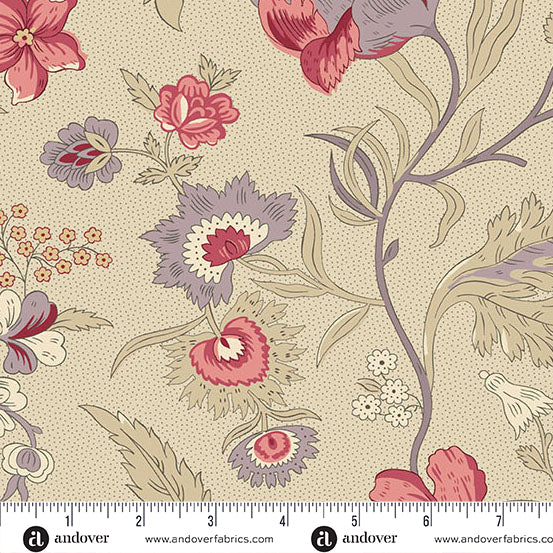 Wildflower Cottage by Renée Nanneman A1590L Linen Wildflowers Andover Fabrics