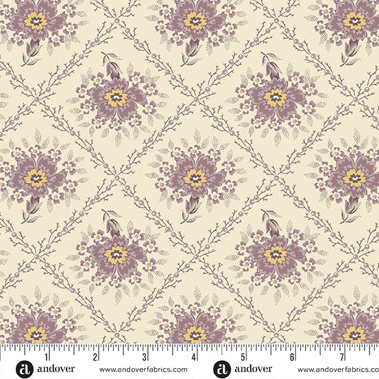 Wildflower Cottage by Renée Nanneman A1591P Pansy Trellis Andover Fabrics