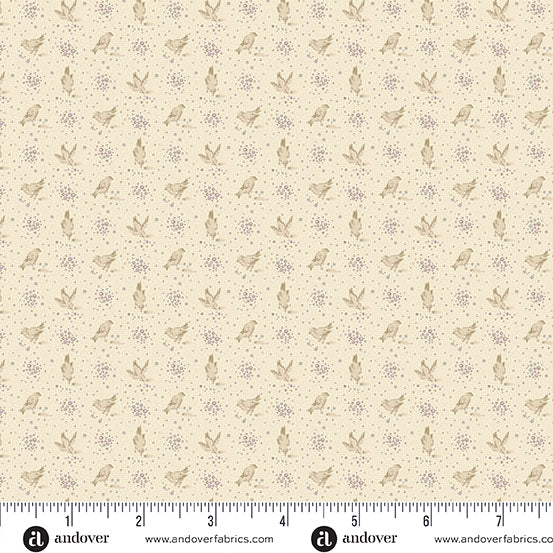 Wildflower Cottage by Renée Nanneman A1598L Parchment Meadowlarks Andover Fabrics