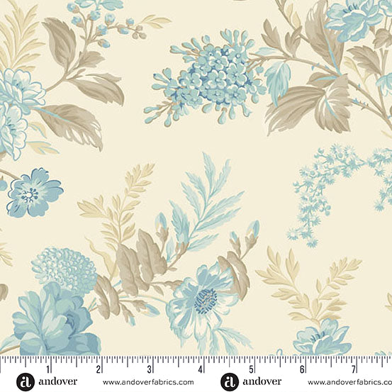 Sewing Bird by Laundry Basket Quilts A1600L Linen Bed of Roses Andover Fabrics