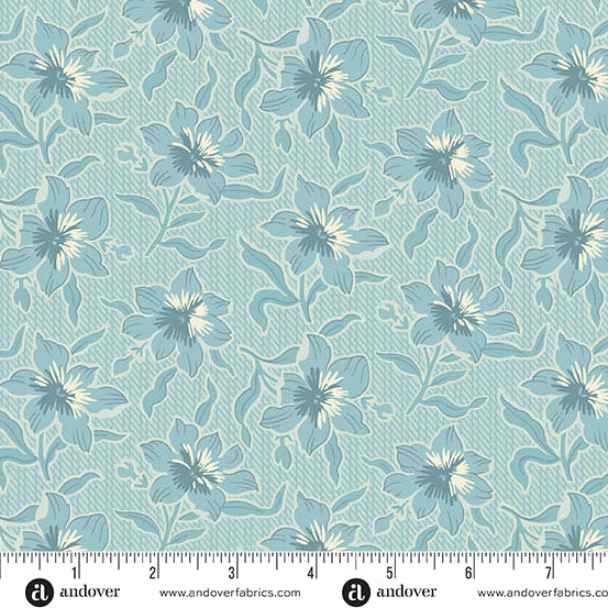 Sewing Bird by Laundry Basket Quilts A1604B Glacier Lilly Andover Fabrics