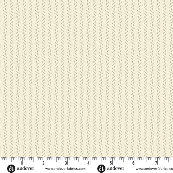 Sewing Bird by Laundry Basket Quilts A1606L Limestone Zig Zag Andover Fabrics