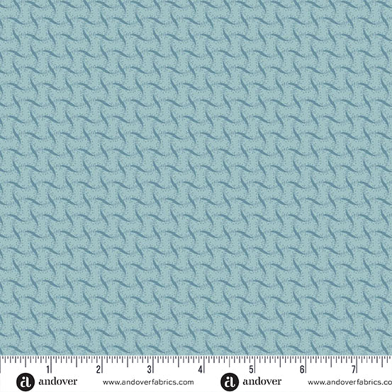 Sewing Bird by Laundry Basket Quilts A1611B Denim Ribbon Weave Andover Fabrics