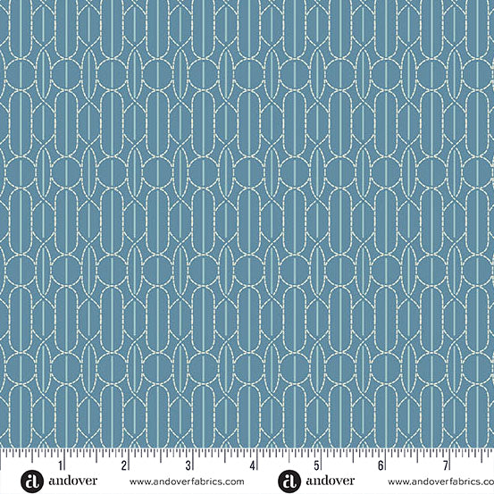 Sewing Bird by Laundry Basket Quilts A1614B Deep Indigo Pin Tuck Andover Fabrics
