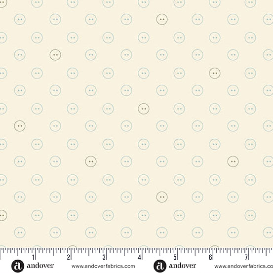 Sewing Bird by Laundry Basket Quilts A1617L Starched Buttons Andover Fabrics