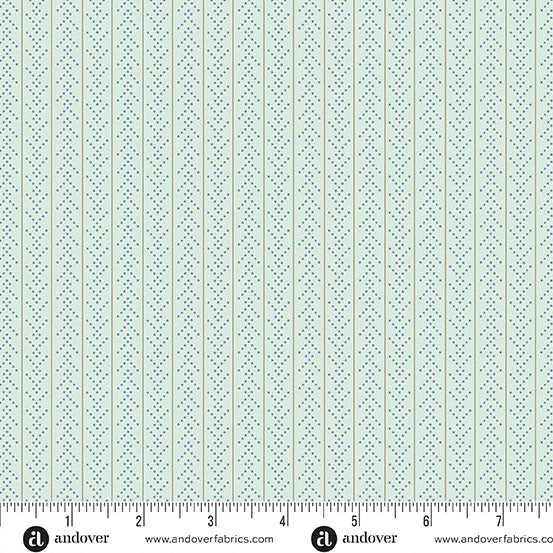 Sewing Bird by Laundry Basket Quilts A1620B Seafoam Chevron Andover Fabrics