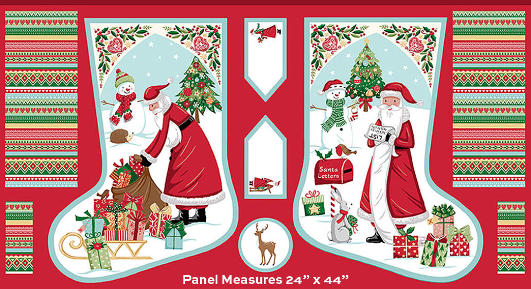 Christmas Wishes - Stocking Panel - M0381 Makower UK