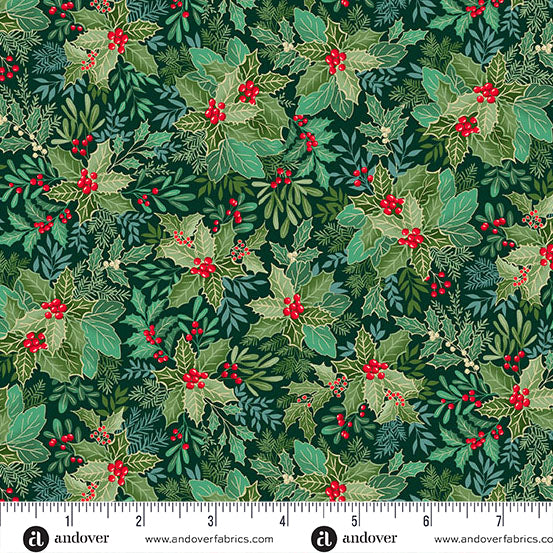 Good Tidings -Dark Green Holly Bush - MU107G9