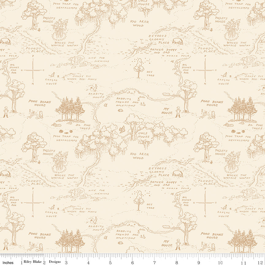 Winnie the Pooh - Map Cream - C17001-CREAM