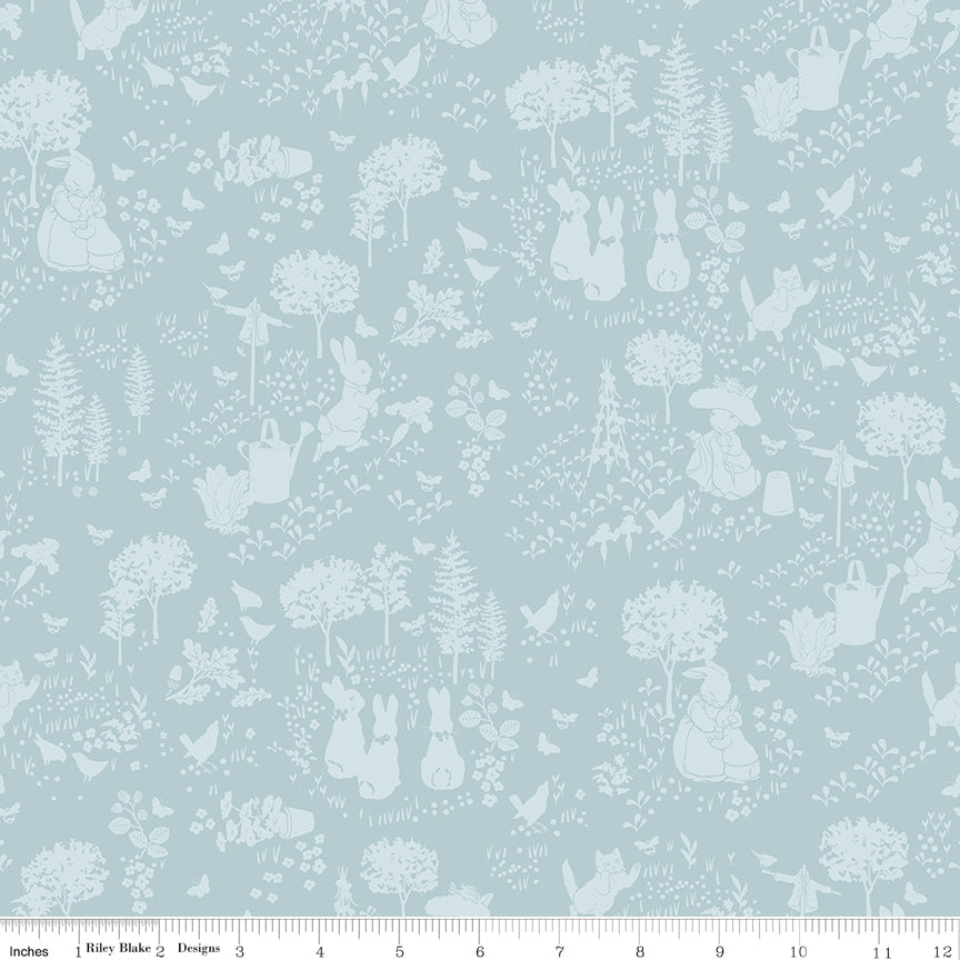 Peter Rabbit™ and Benjamin Bunny™ - Tonal Garden Blue - C17251-BLUE