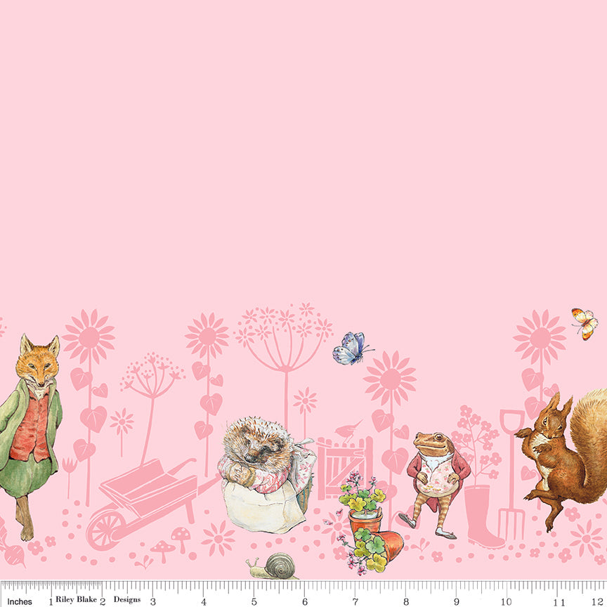 Peter Rabbit & Friends - Border Print Pink - CD15867-PINK