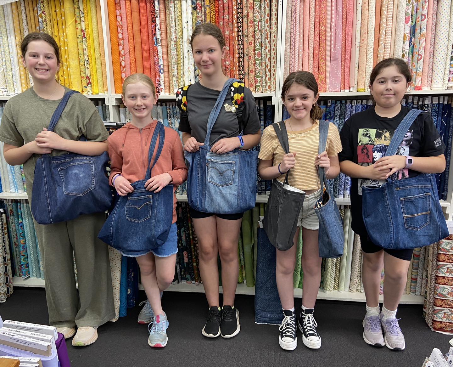 Creative Kids Can Sew Upcycled Denim Jeans Tote Bag