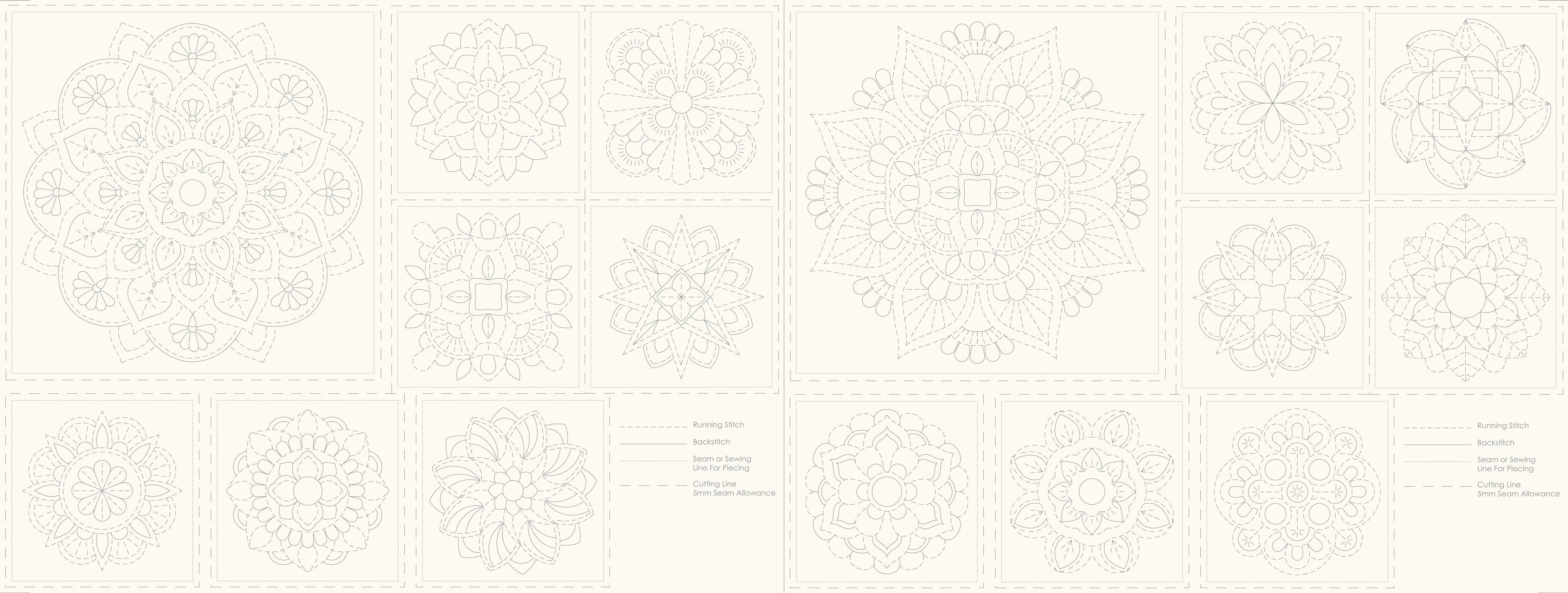Mandala Panel Natural DV4060 Stitchery Panel Devonstone Collection