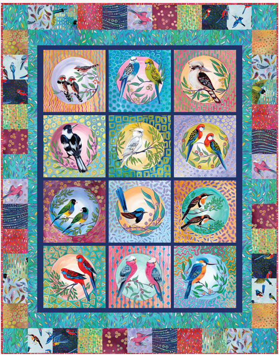 Helen Godden - Birds of a Feather - Wave - Midnight - PWHG021.MIDNIGHT - FreeSpirit Fabrics