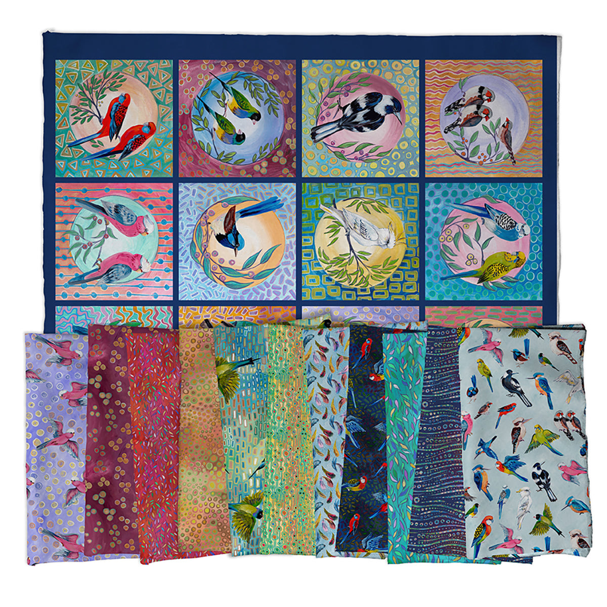 Helen Godden - Birds of a Feather - Wave - Midnight - PWHG021.MIDNIGHT - FreeSpirit Fabrics