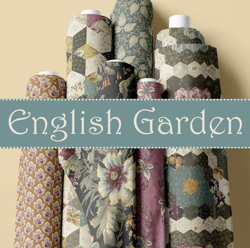 English Garden by Laundry Basket Quilts - A798P - Raspberry Pudding - Roots - Andover fabrics