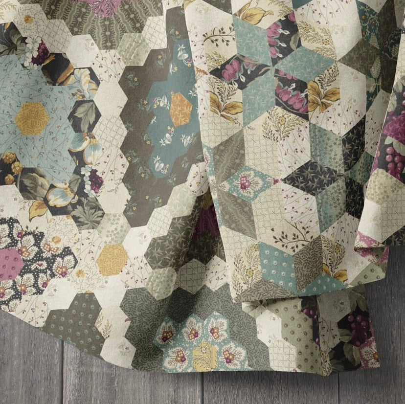 English Garden by Laundry Basket Quilts - A801Y - Lemon Meringue - Fine China - Andover fabrics