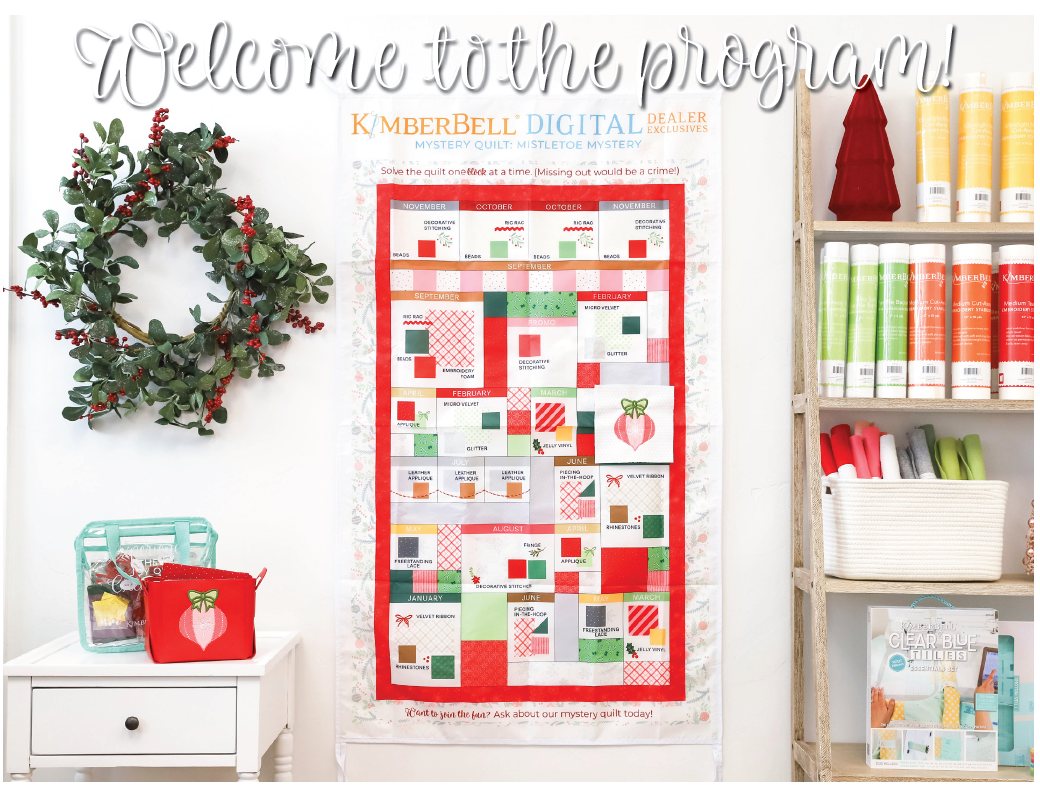 Machine Embroidery 2026 with Kimberbell Mistletoe Mystery Quilt