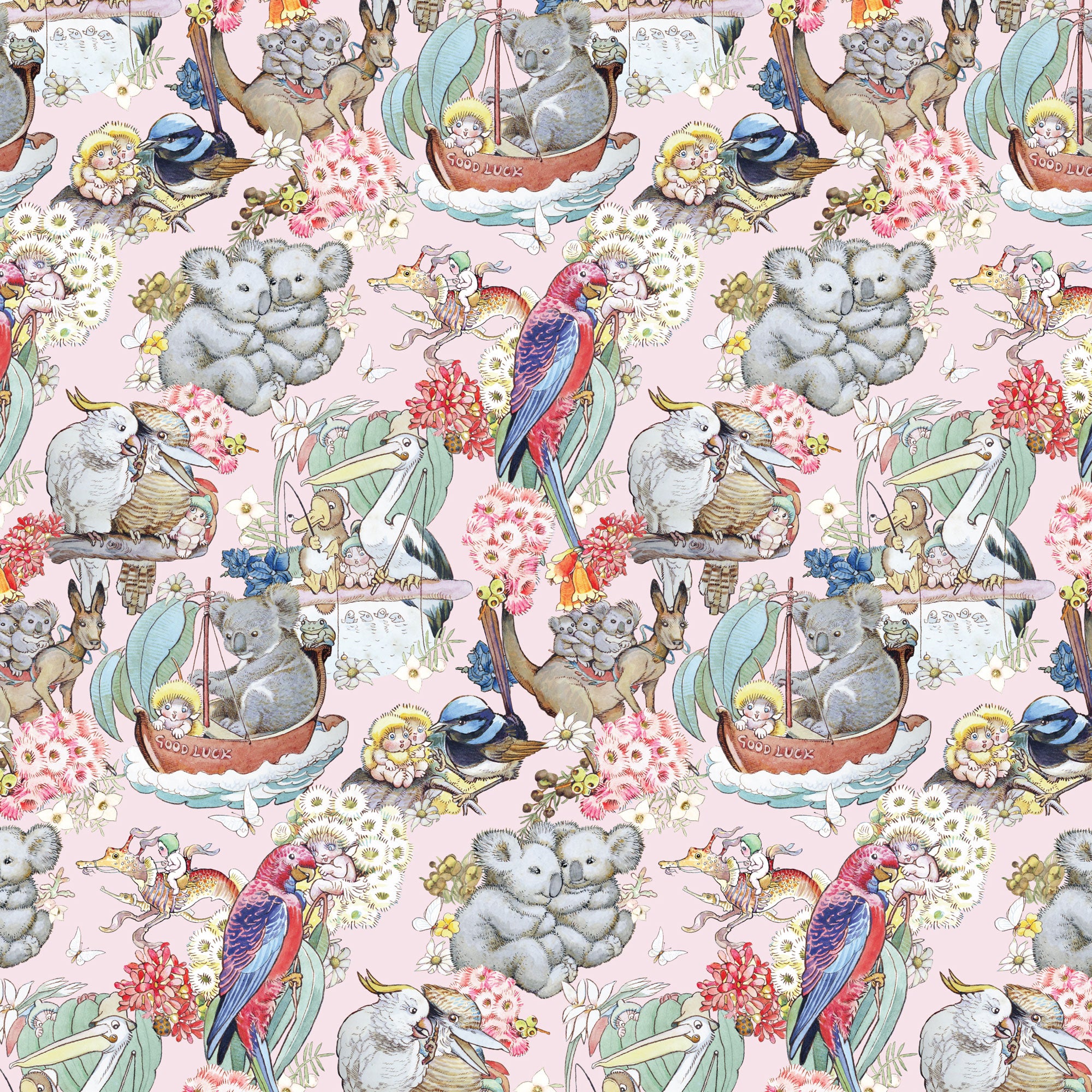 May Gibbs Collection - Gumnut Adventures Pink - MG1010 Devonstone Collection