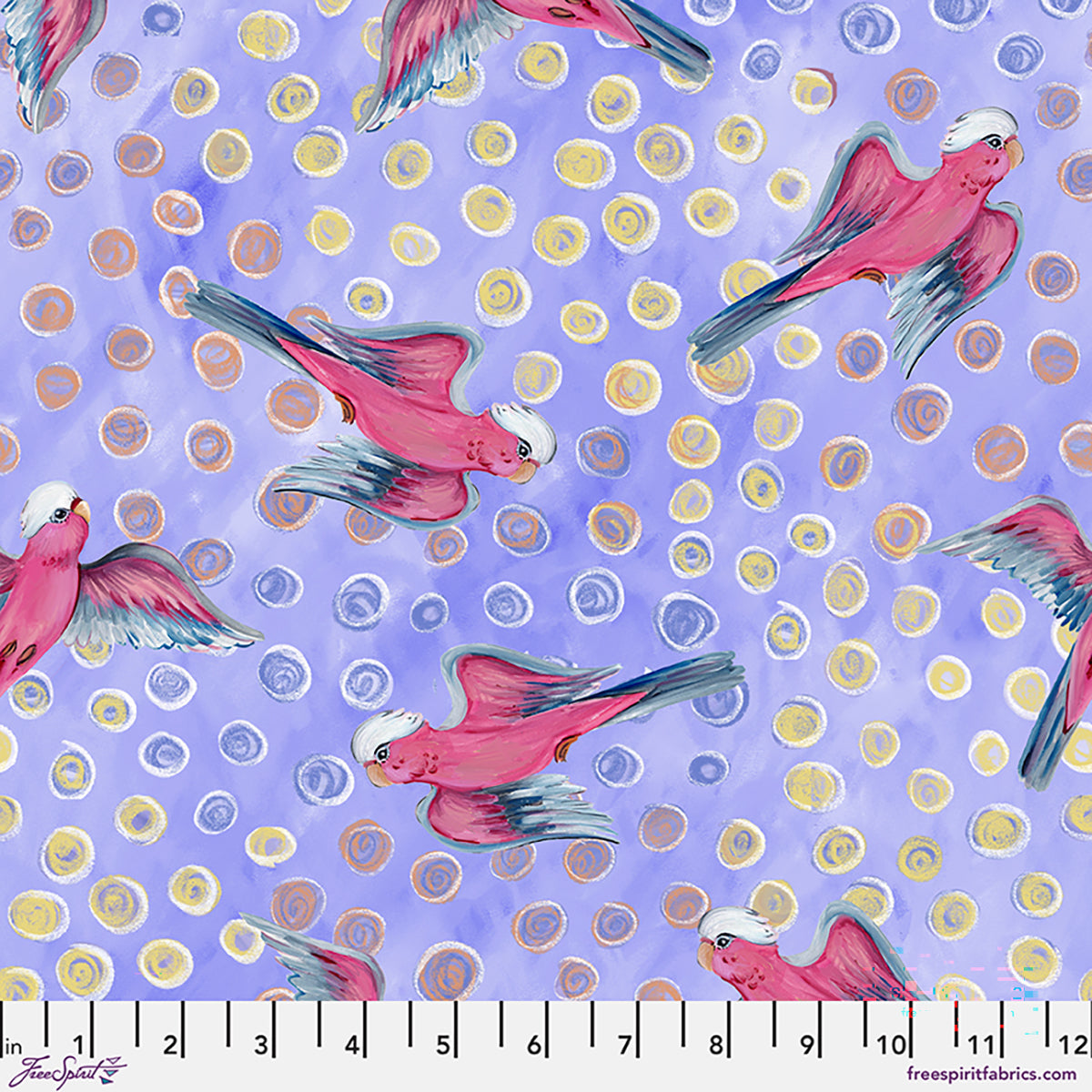 Helen Godden - Birds of a Feather - Galahs - Lavender - PWHG017.LAVENDER- FreeSpirit Fabrics