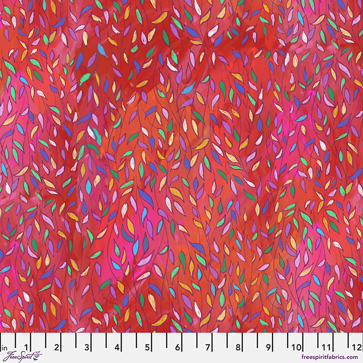 Helen Godden - Birds of a Feather - SM Leaves - Rose - PWHG026.ROSE - FreeSpirit Fabrics