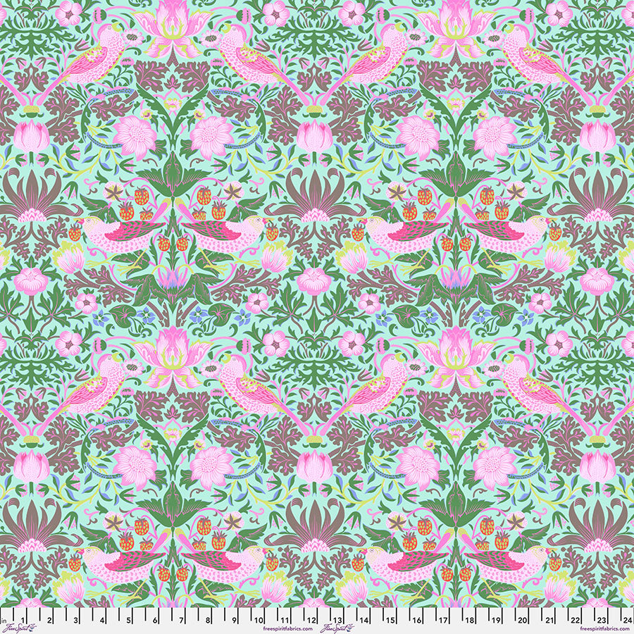 Kaffe x Morris & Co - Strawberry Thief - Aqua PWKW013.AQUA FreeSpirit Fabrics