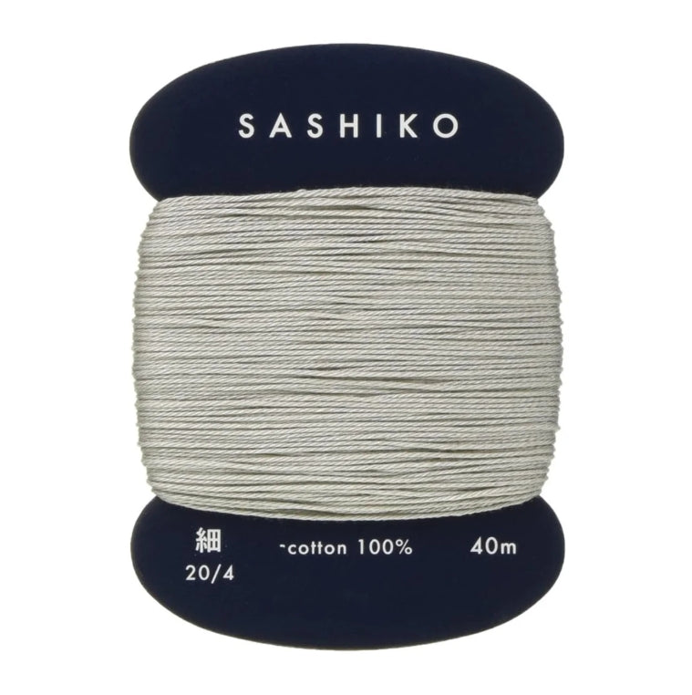 Sashiko Thread 40m 4Ply - White Grey 217