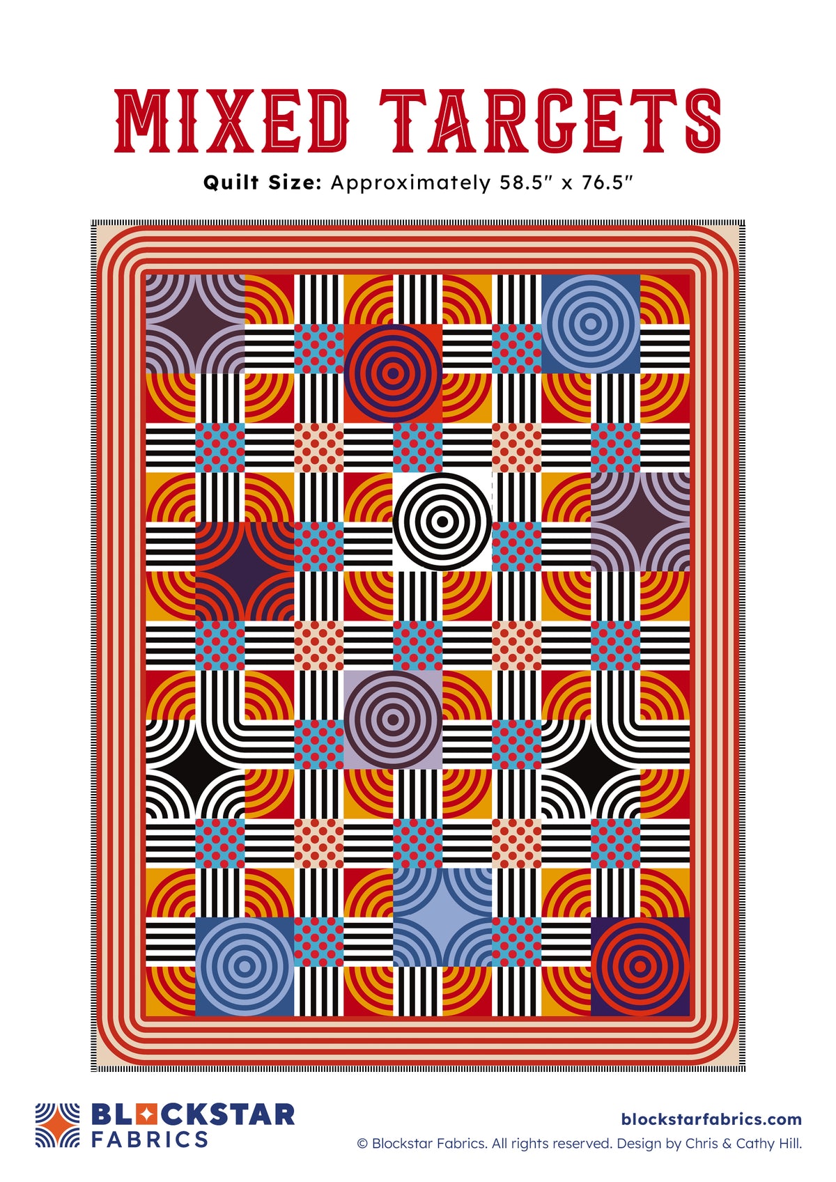 Circle Block - Black & White Circus Collection BF-83 Blockstar Fabrics