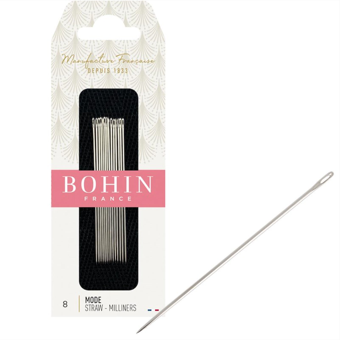 Bohin Straw-Milliners needle no 8