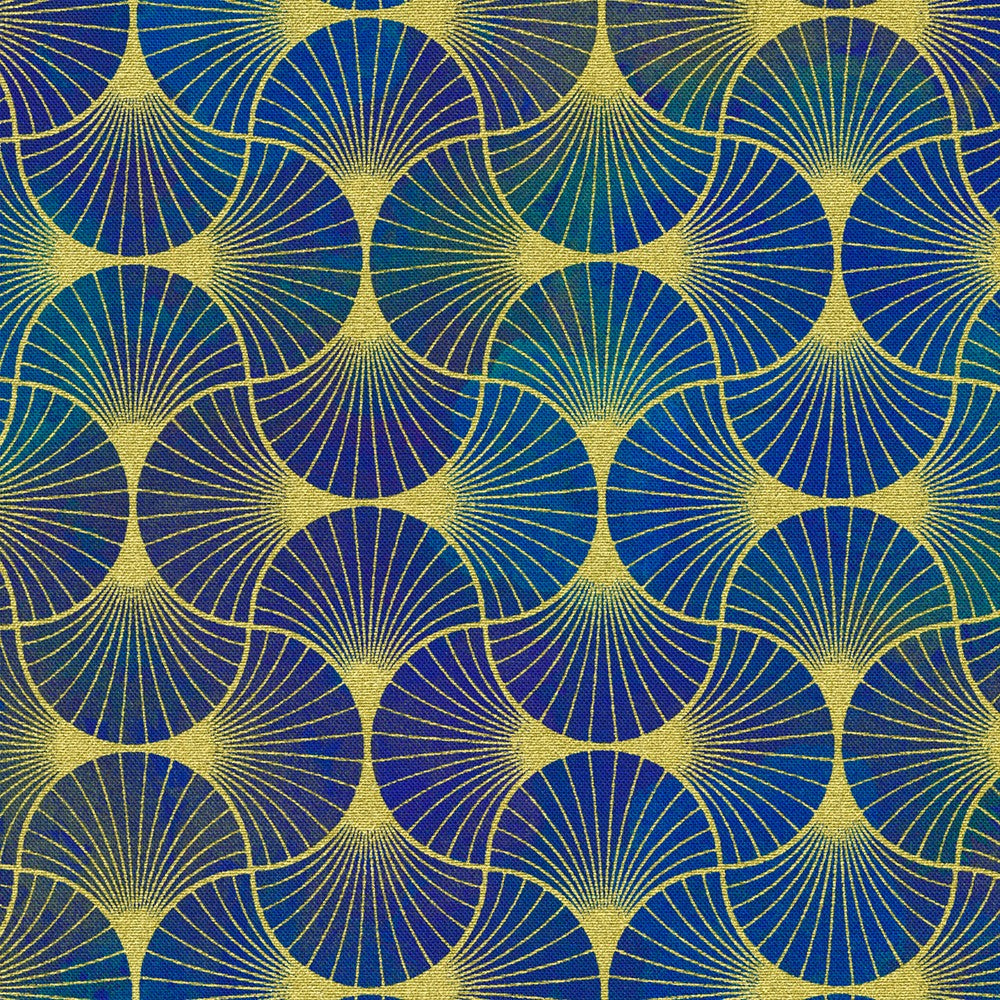 Golden Vibes 22739-78 Peacock by Lara Skinner for Robert Kaufman Fabrics