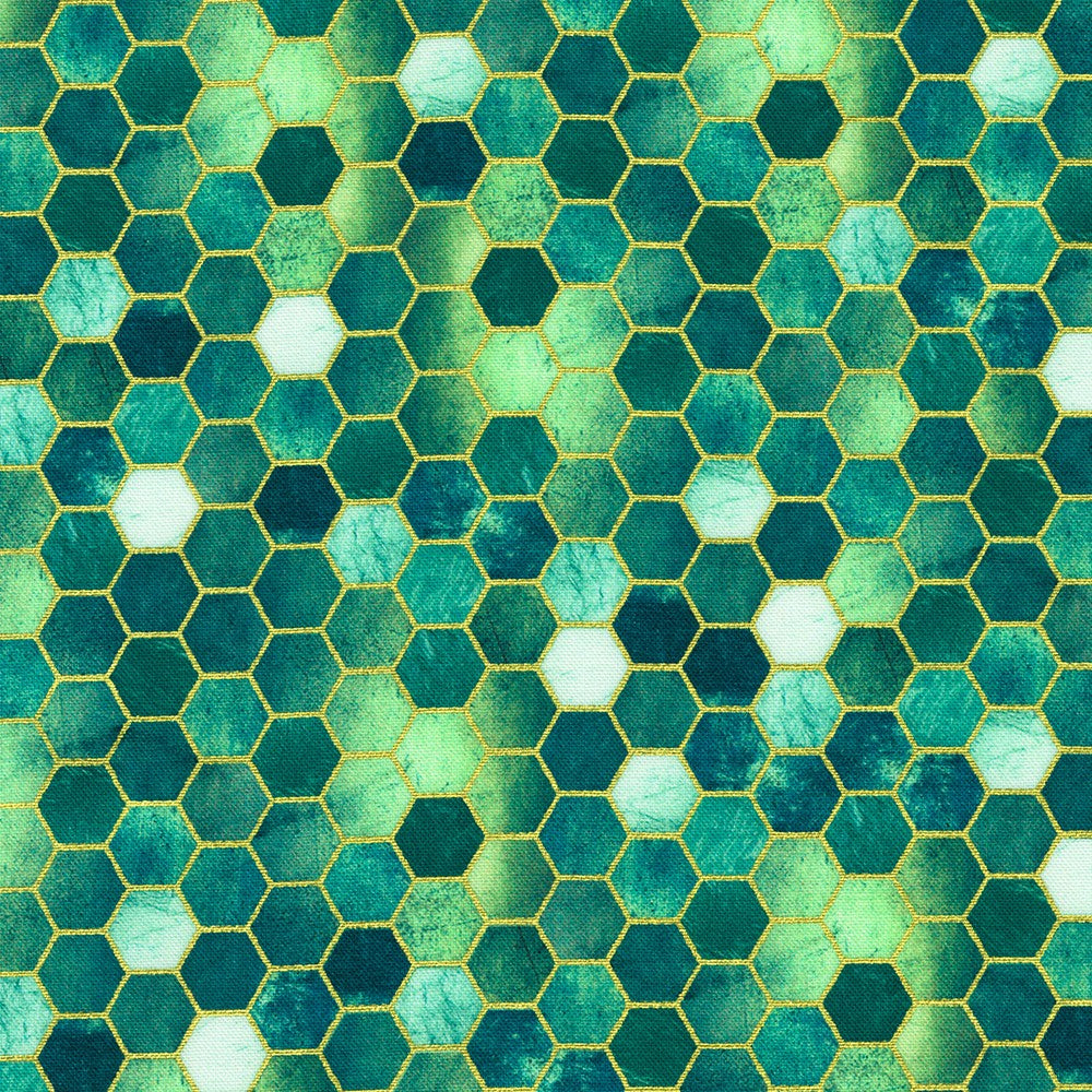 Golden Vibes 22741-81 Turquoise by Lara Skinner for Robert Kaufman Fabrics