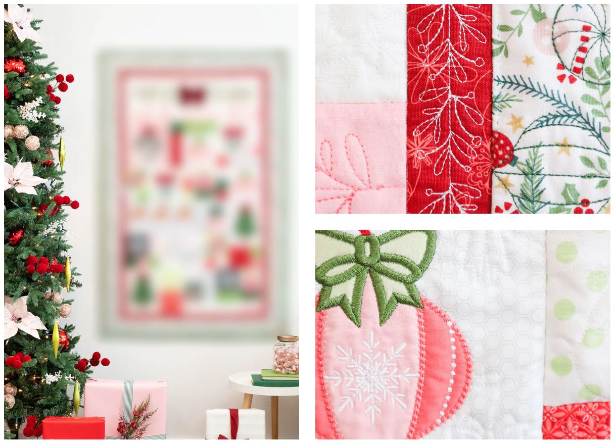 Machine Embroidery 2026 with Kimberbell Mistletoe Mystery Quilt